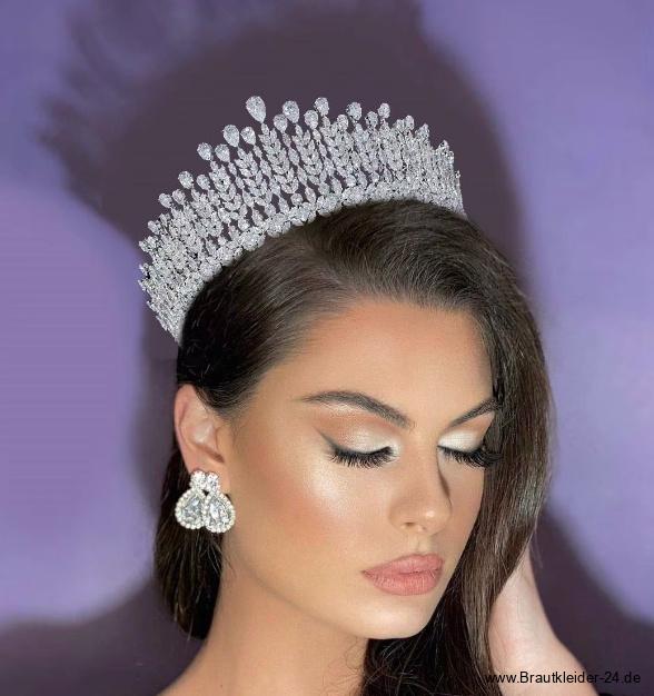 Shiny Kristall Braut Tiara Diadem Deloris Kopfschmuck in&nbsp;Silber