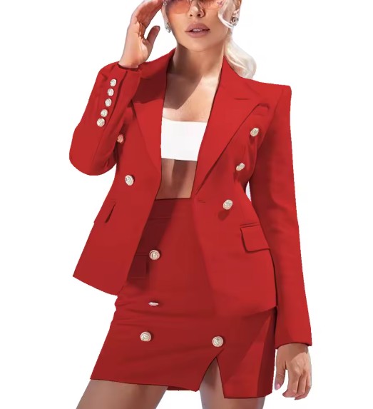 Bleistift Damen Kostüm Fria Elegant in Rot mit&nbsp;Minirock