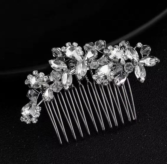 Blumen Braut Haarkamm Jenny mit&nbsp;Strass