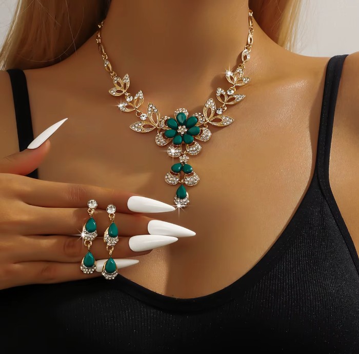 Brautschmuck Set Evi Halskette mit Ohrringe