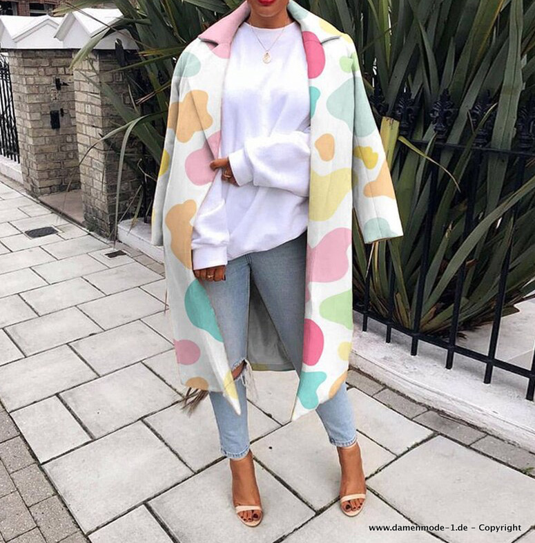 Damen Vintage Print Wintermantel&nbsp;Elegant