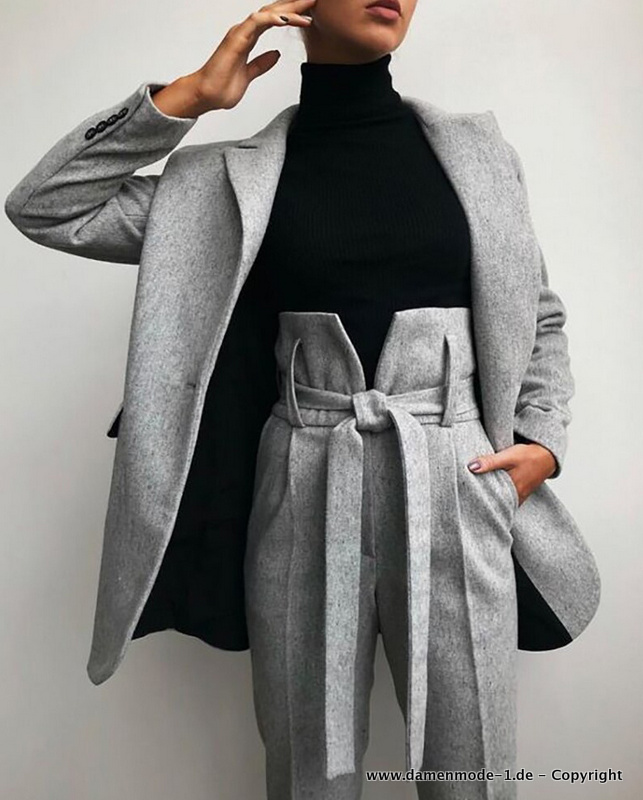 Warmer Hosenanzug in Silber&nbsp;Elegant