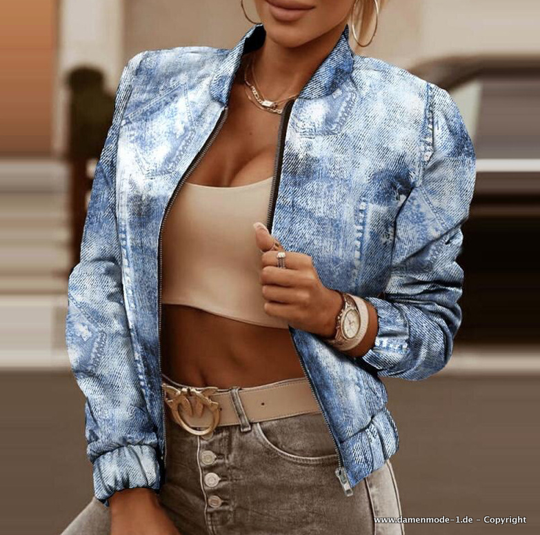 Kurze Vintage Style Damen Jacke Jeans&nbsp;Style
