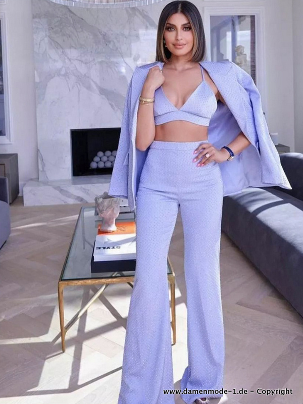 Smoking Slim Fit Hosenanzug in Lila&nbsp;Businessoutfit