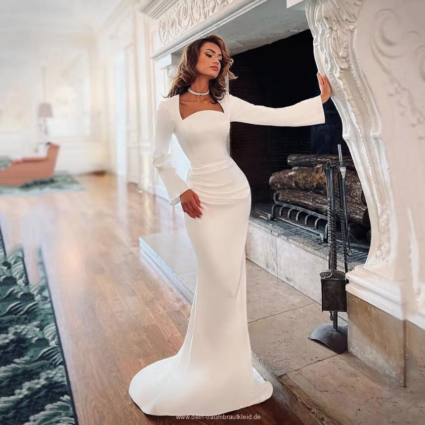 Langarm Meerjungfrau Brautkleid Breanna mit&nbsp;Pinselschleppe