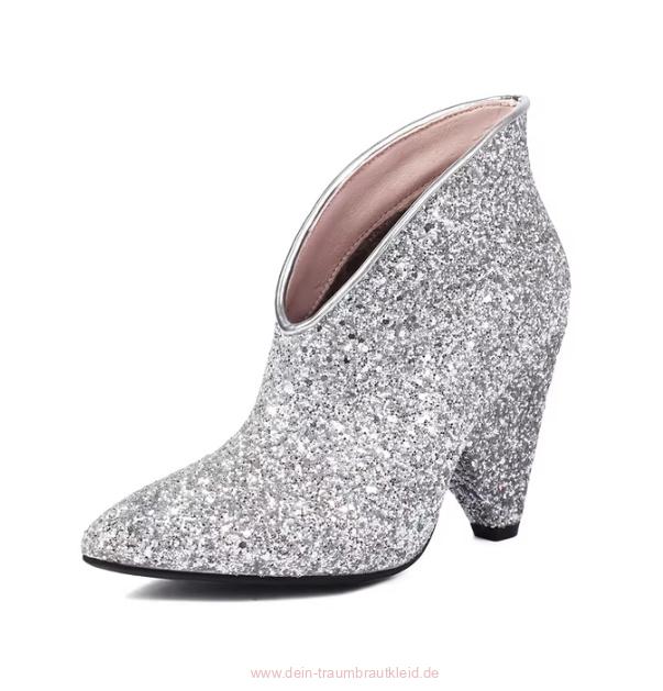 Glitzer Heel Brautschuhe Pumps in&nbsp;Silber