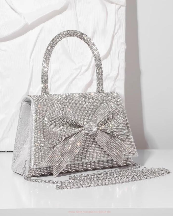 Strass Glitzer Diamant Brauttasche&nbsp;Silber