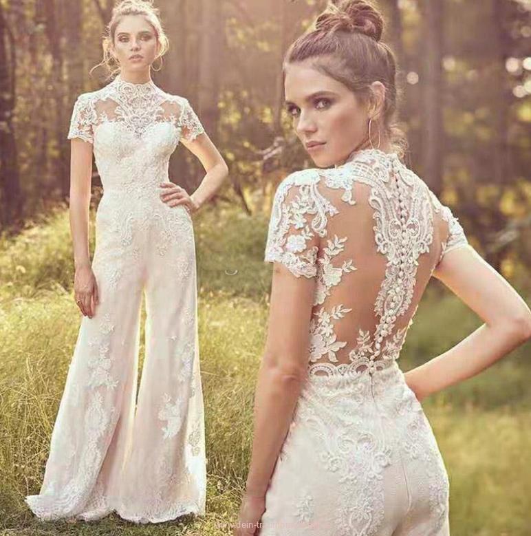 Boho Overall Finja für die Braut Standesamtoutfit Lang mit Spitze&nbsp;Romantisch