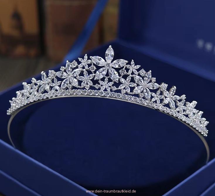 Königliche Braut Tiara Diadem Friderun&nbsp;Silber