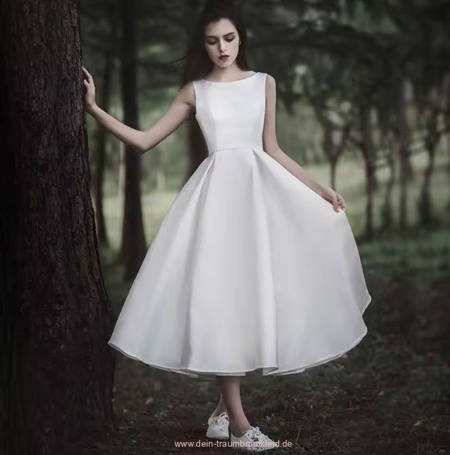 Ärmelloses A Linie Brautkleid Fenna&nbsp;Wadenlang