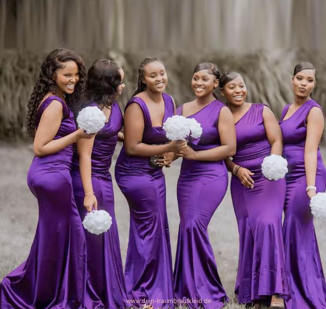 Meerjungfrau Satin Brautjungfernkleid Charlie in&nbsp;Lila