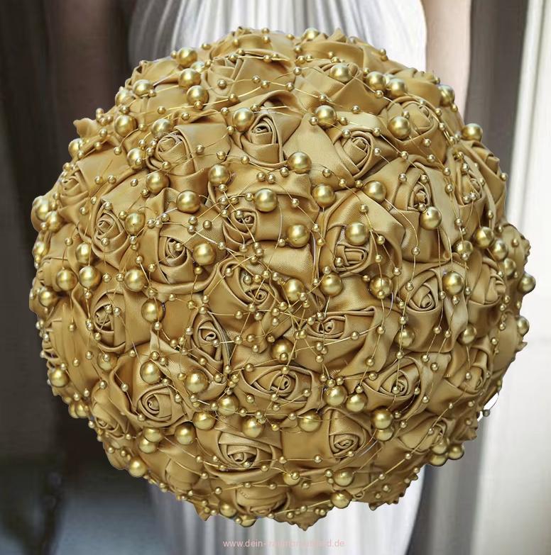 Brautstrauss Clementine Rund in&nbsp;Gold