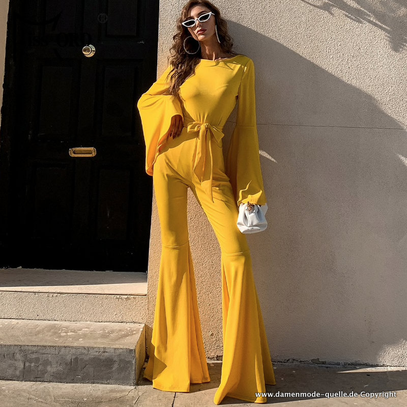 Boho Style Overall Jumpsuit in&nbsp;Gelb