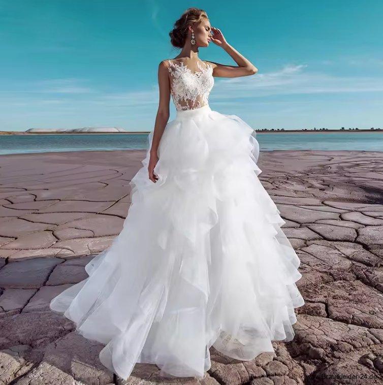 2 in 1 A-Linie Brautkleid Eyleen mit Lingerie Oberteil Tüll Rock&nbsp;Abnehmbar