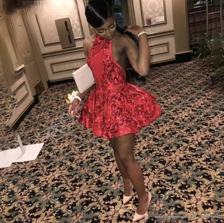 Sexy Mini Cocktailkleid Abendkleid in&nbsp;Rot