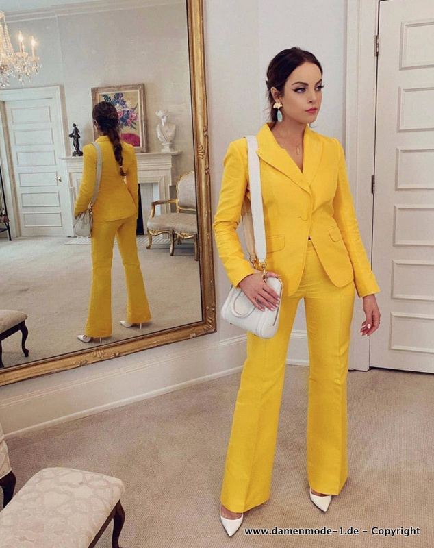 Smoking Hosenanzug in Gelb Elegant und&nbsp;Festlich