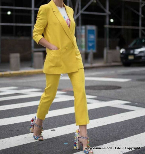 I Linie Business Hosenanzug in Gelb&nbsp;Elegant