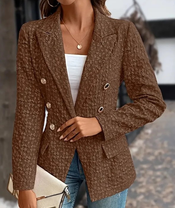 Zweireiher Damen Blazer Eilika Elegant in&nbsp;Braun