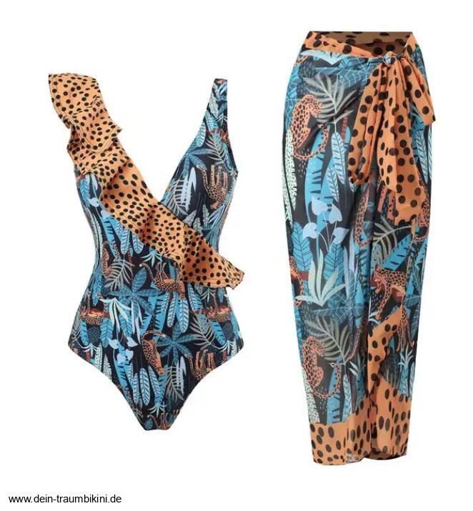 Animal Print Badeanzug Zezilia mit Rock im&nbsp;Set
