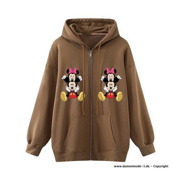 Disney Minnie Zipper Sweater für Damen in&nbsp;Braun