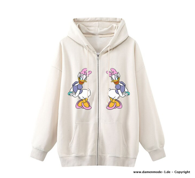 Disney Daisy Zipper Sweater für Damen in&nbsp;Weiß