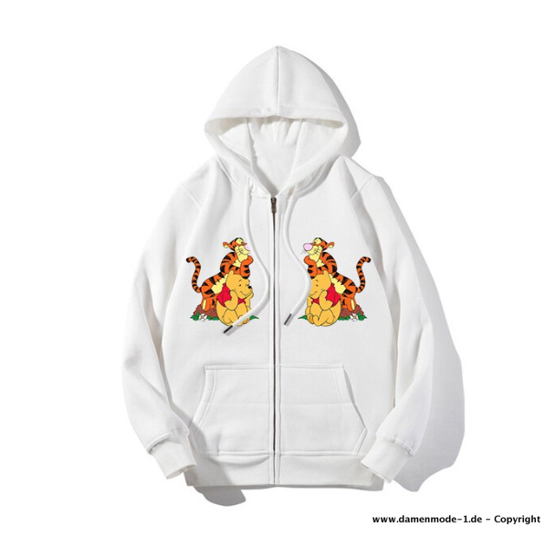 Disney Nette Winnie The Pooh Tiger Zipper Sweater für Damen in&nbsp;Weiß