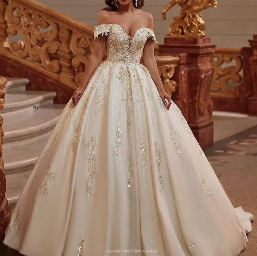 Prinzessin Ball Linie Brautkleid Christiane Pailletten Kristall&nbsp;Applikationen