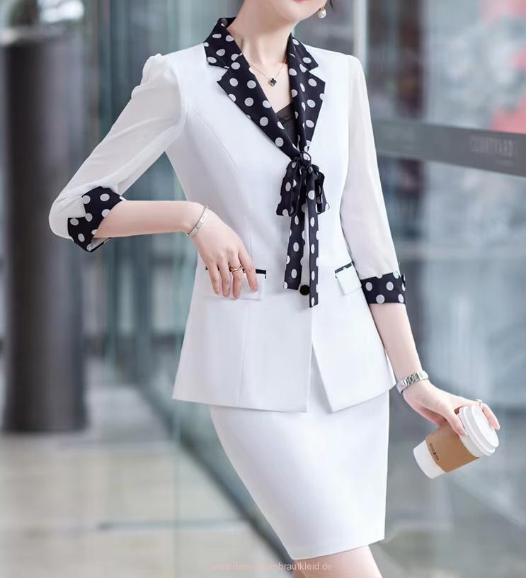 Standesamtmode Braut Kostüm Elegant in&nbsp;Weiß