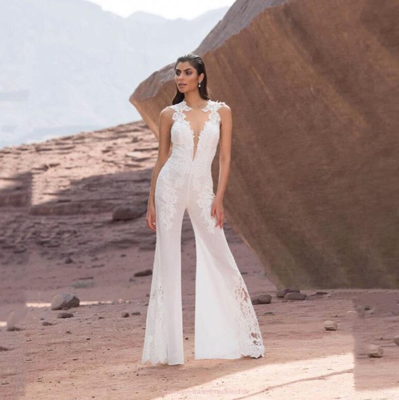 Weißer Jumpsuit Overall Conny für die Braut&nbsp;Standesamtmode