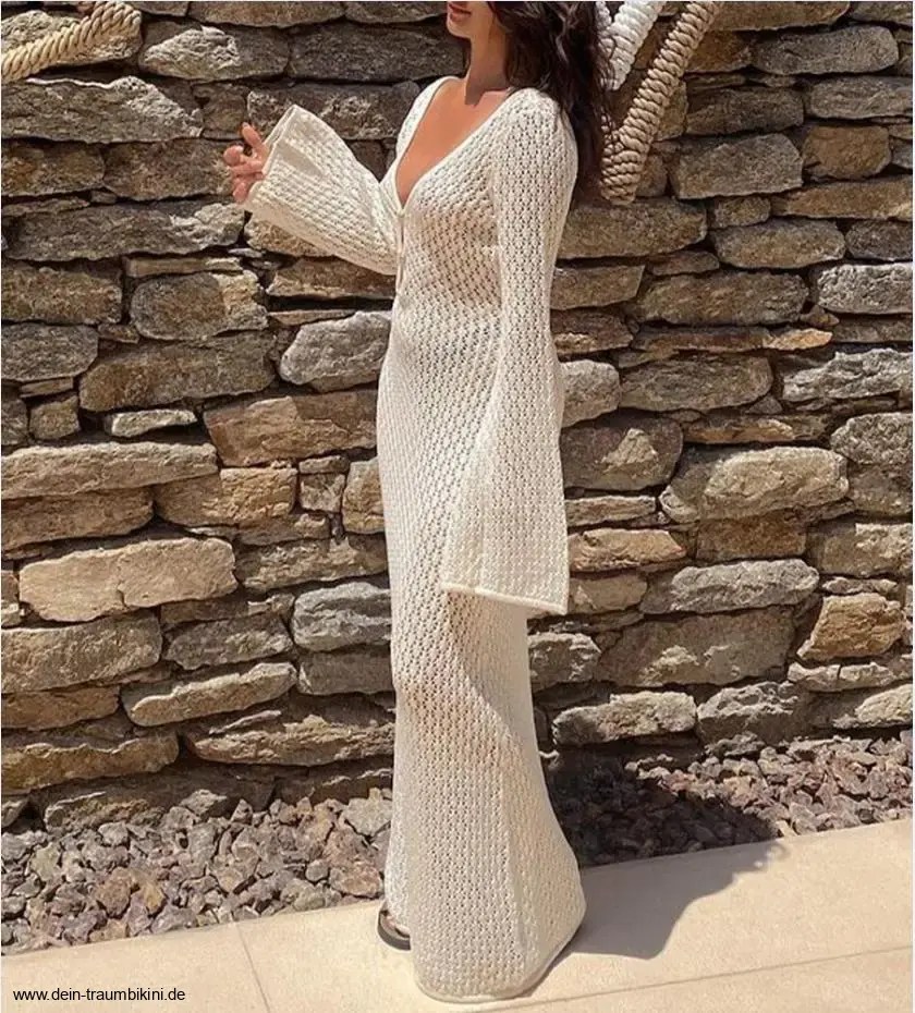 Gestricktes Strandkleid in Weiss&nbsp;Alexis