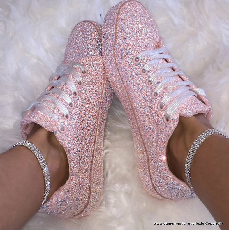 Glitzer Bling Bling Damen Freizeitschuhe in&nbsp;Rosa