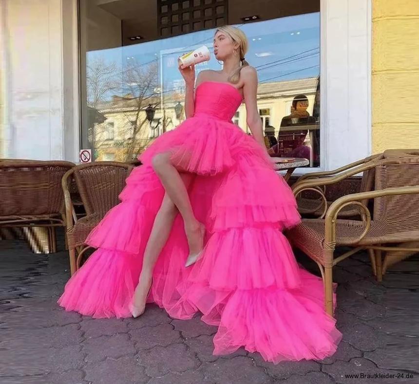 Tüll Vokuhila Bustie Brautkleid Fortuna in&nbsp;Pink