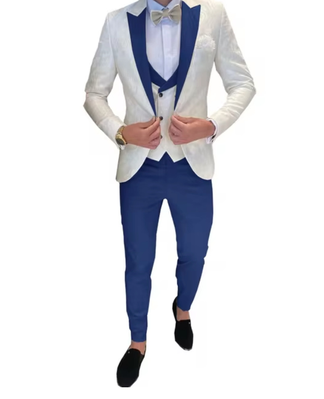 Herren Anzug Arendt für den Bräutigam und Hochzeitsgäste in Blau Weiß&nbsp;Dreiteilig