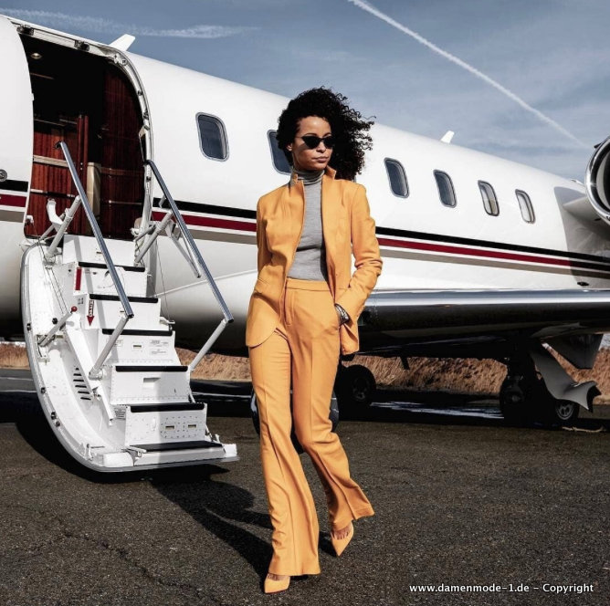 A Linie Hosenanzug für Damen Elegant in Gelb