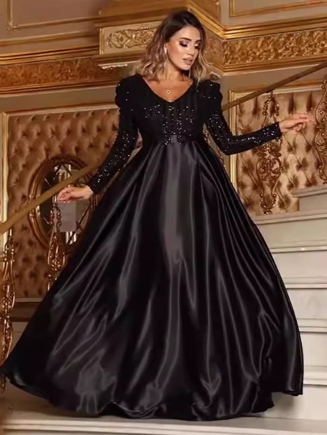 A Linie Empire Kleid Ira Elegant für Hochzeitsgäste in&nbsp;Schwarz