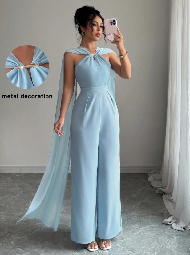 Eleganter Einteiler Jumpsuit Gabrielle in Himmelblau&nbsp;Festlich