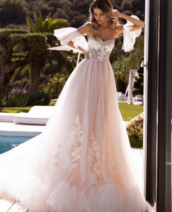 Empire Brautkleid Ingela in Bohostyle Ärmel&nbsp;Abnehmbar