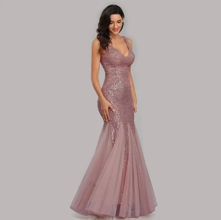 Fit and Flare Glitzer Standesamt Brautkleid Inge in&nbsp;Altrosa