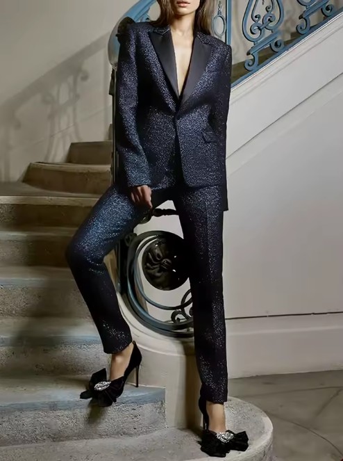Glitzer Damen Hosenanzug Festlich in&nbsp;Schwarz