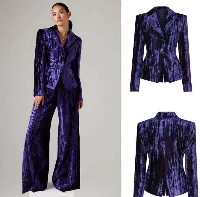 Glitzer Hosenanzug für Damen in Lila&nbsp;Festlich