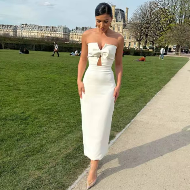 Schulterfreies Etui Brautkleid Isabella mit Sexy&nbsp;Schleife