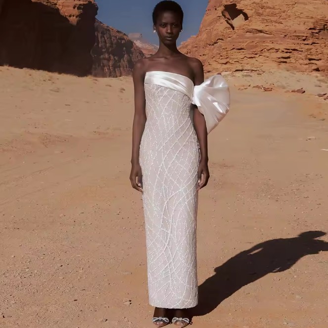 Schulterfreies I Linie Standesamt Brautkleid&nbsp;Irma