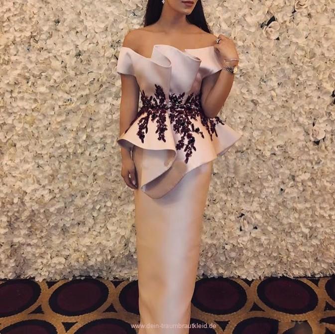 Schulterfreies I Linie Kleid Indira für Hochzeitsgäste Festlich in&nbsp;Lachs