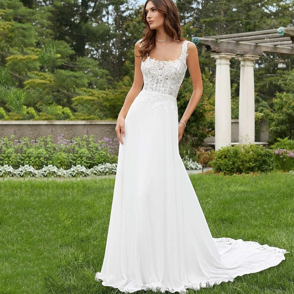 Empire Brautkleid Alysa mit Schleppe Spitze und U&nbsp;Ausschnitt