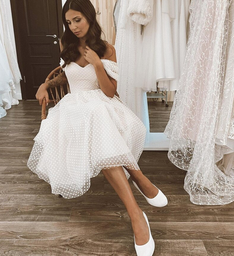 50er Petticoat Brautkleid Angelica Brautkleid Knielang&nbsp;Gepunktet