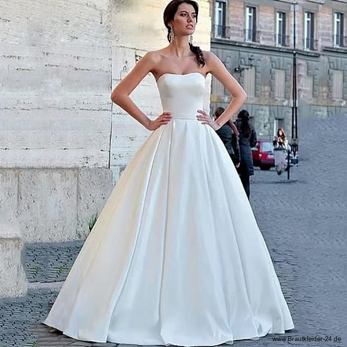 Schulterfreies A Linie Clean Chic Brautkleid Gwyneth