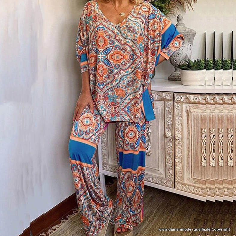 Damen Sommeroutfit Leger mit Vintagemuster bis&nbsp;4XL