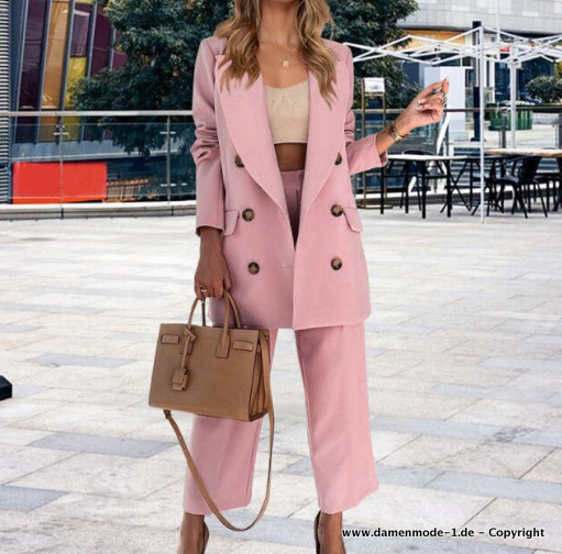 A Linie Business Hosenanzug in Rosa Elegant