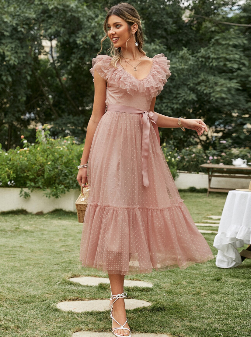 Maxi Boho Sommerkleid für Hochzeitsgäste in Altrosa&nbsp;Festlich