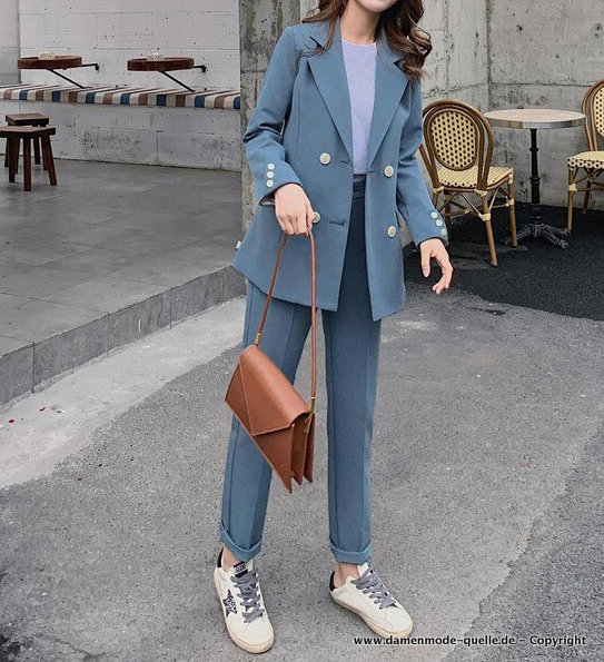 Damen Hosenanzug Modern in&nbsp;Silbergrau